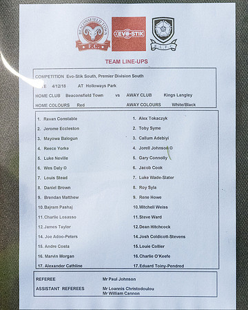 Rams 4 - Kings Langley 2