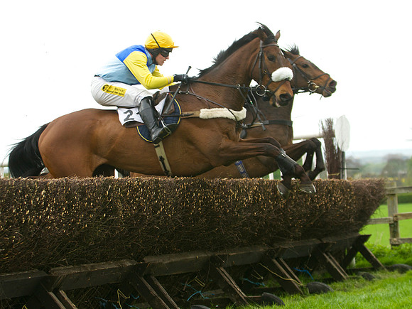 Kimblewick Hunts Point to Point at Kingston Blount Racecourse on Saturday 12th April 2014 Race 1 Confined Hunts Race.