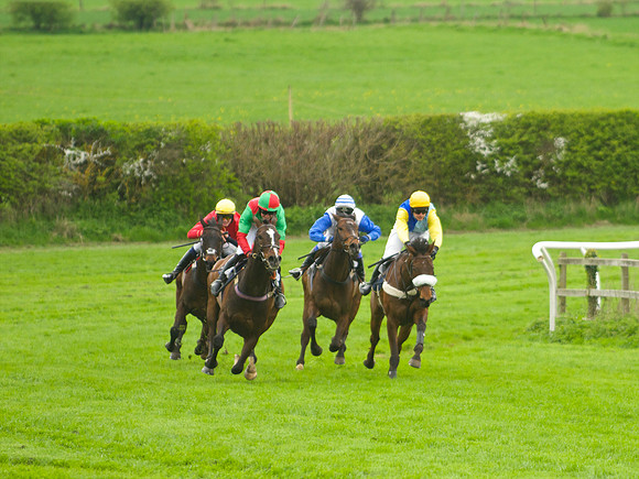 Kimblewick Hunts Point to Point at Kingston Blount Racecourse on Saturday 12th April 2014 Race 1 Confined Hunts Race.